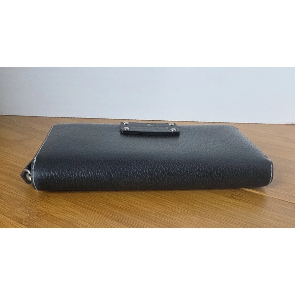 Kate Spade Black / Pink Zip‎ Around Neda Pebbled Leather Wallet/ Purse/Clutch